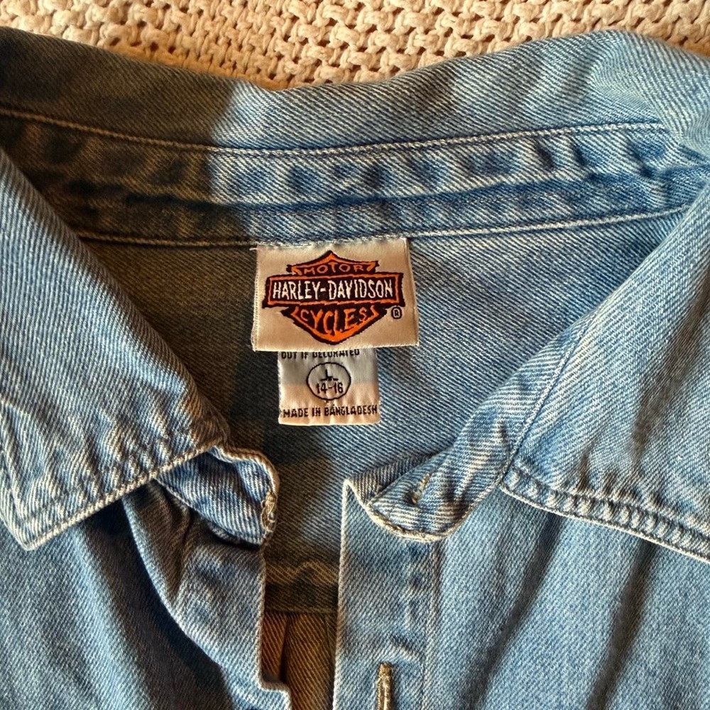 Harley-Davidson Light Blue Denim Shirt - Picture 2 of 3